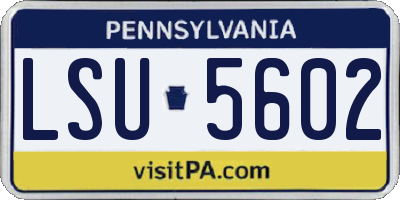 PA license plate LSU5602