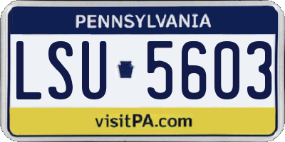 PA license plate LSU5603