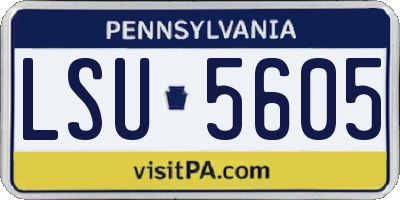 PA license plate LSU5605