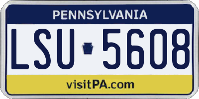 PA license plate LSU5608