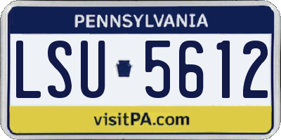 PA license plate LSU5612