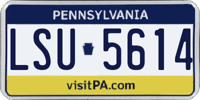 PA license plate LSU5614