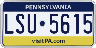 PA license plate LSU5615