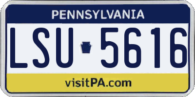 PA license plate LSU5616