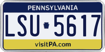 PA license plate LSU5617
