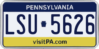 PA license plate LSU5626