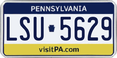 PA license plate LSU5629
