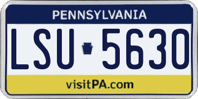 PA license plate LSU5630