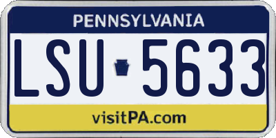 PA license plate LSU5633