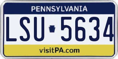 PA license plate LSU5634