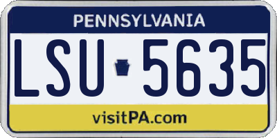 PA license plate LSU5635