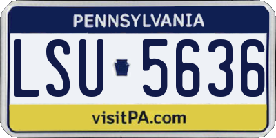 PA license plate LSU5636