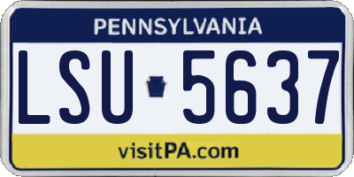 PA license plate LSU5637