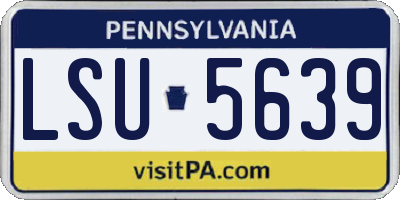 PA license plate LSU5639