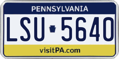 PA license plate LSU5640