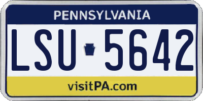 PA license plate LSU5642