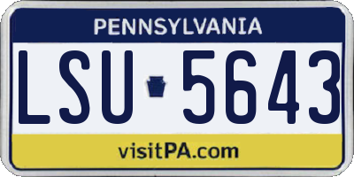 PA license plate LSU5643