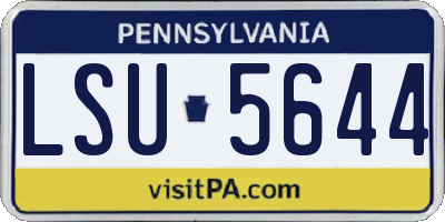PA license plate LSU5644
