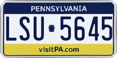 PA license plate LSU5645