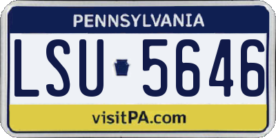 PA license plate LSU5646