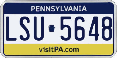 PA license plate LSU5648