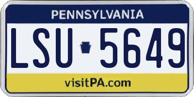 PA license plate LSU5649