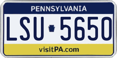 PA license plate LSU5650