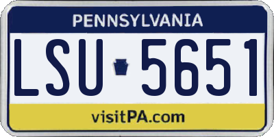 PA license plate LSU5651