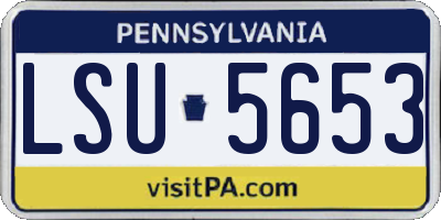 PA license plate LSU5653