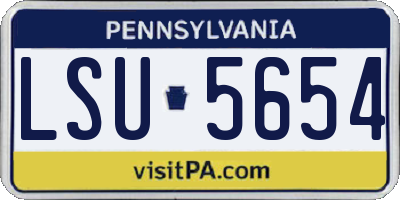 PA license plate LSU5654