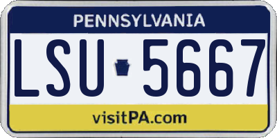 PA license plate LSU5667