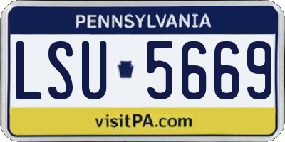 PA license plate LSU5669