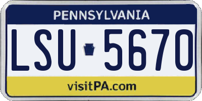 PA license plate LSU5670