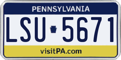PA license plate LSU5671