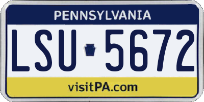 PA license plate LSU5672