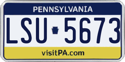 PA license plate LSU5673