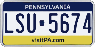 PA license plate LSU5674