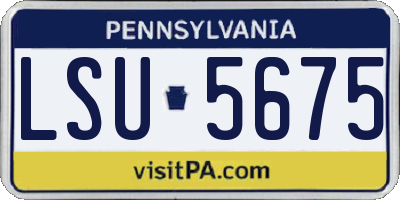 PA license plate LSU5675