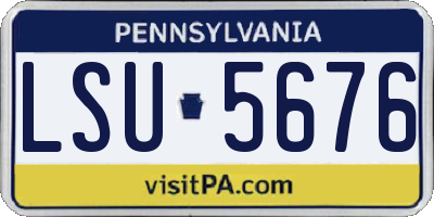 PA license plate LSU5676