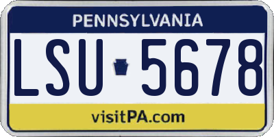 PA license plate LSU5678