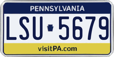PA license plate LSU5679