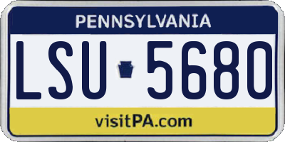 PA license plate LSU5680