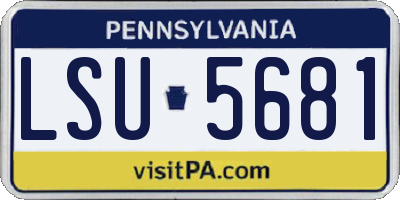 PA license plate LSU5681