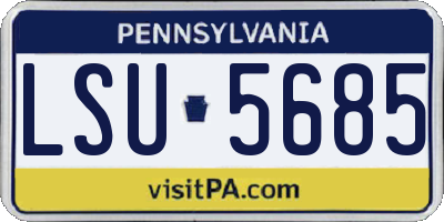 PA license plate LSU5685