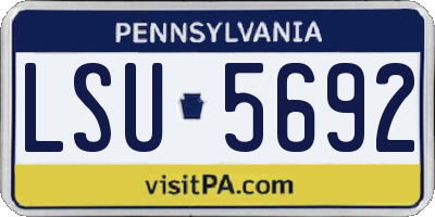 PA license plate LSU5692
