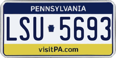 PA license plate LSU5693