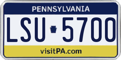 PA license plate LSU5700