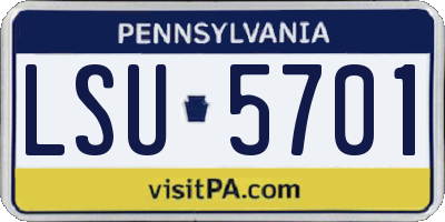 PA license plate LSU5701