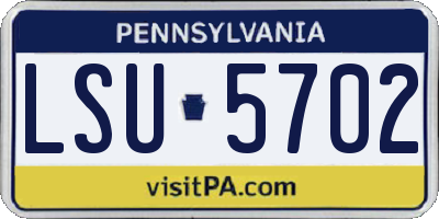 PA license plate LSU5702