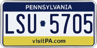 PA license plate LSU5705